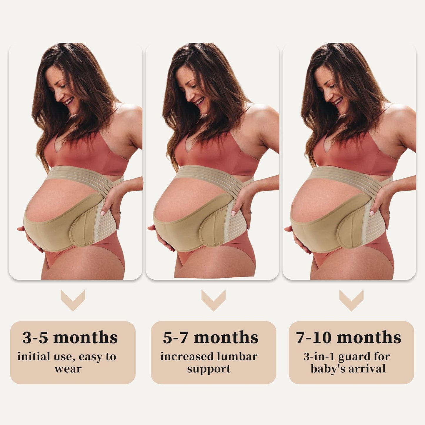 Pregnancy Belly Band, Breathable Belly Support Brace, Pregnancy Support Belt, Lightweight Abdominal Binder, for Abdomen, Flesh Color, XX-Large, 1 Set
