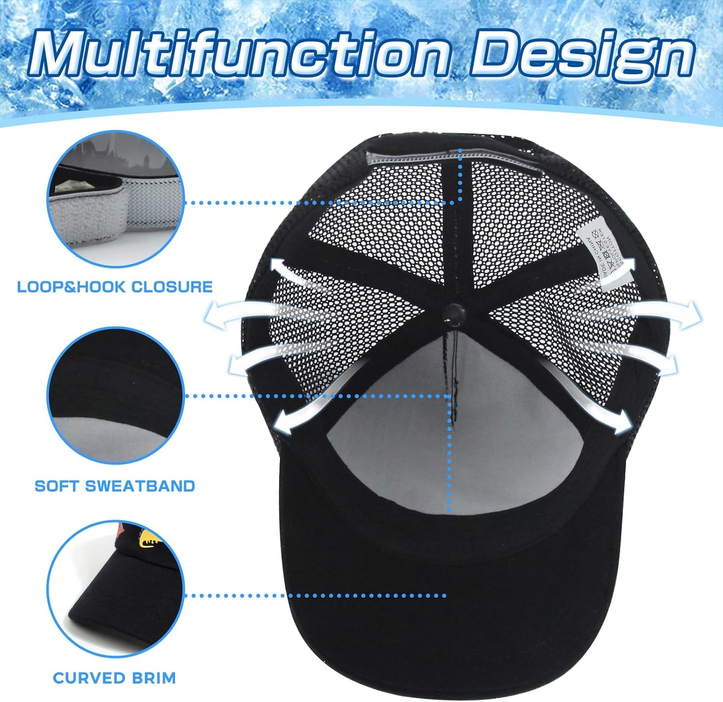 Duoyeree Toddler Baseball Cap Baby Cap Sun hat Print Dinosaur Pattern and Solid Color hat Kids boy Girl Age 0-8t