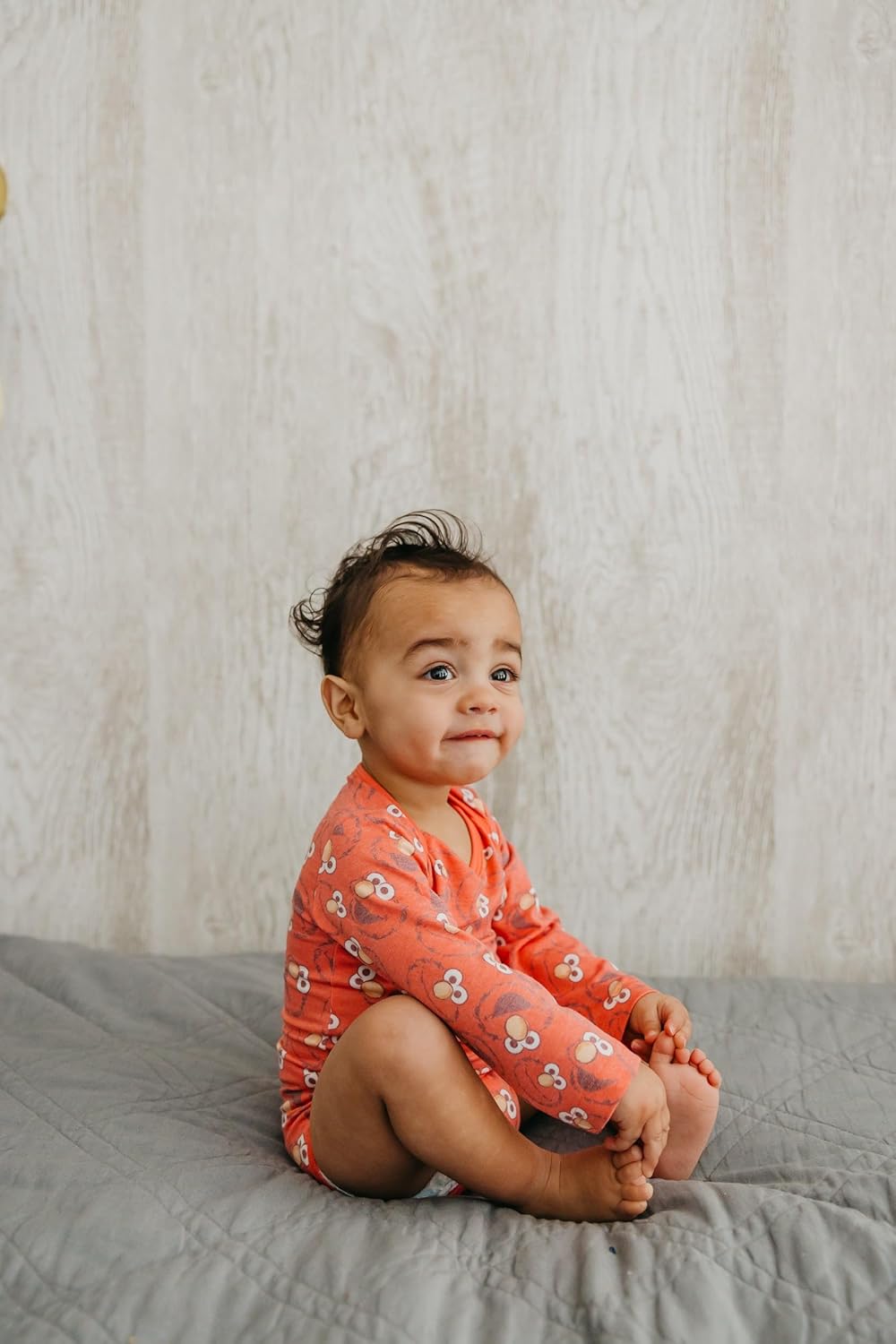 Copper Pearl Long Sleeve Bodysuit Baby: Ultra Soft Baby for Newborns, Boys, and Girls - Stylish, Comfortable, Overlap Shoulders, Premium Knit Fabric - 0-3 Months, Elmo