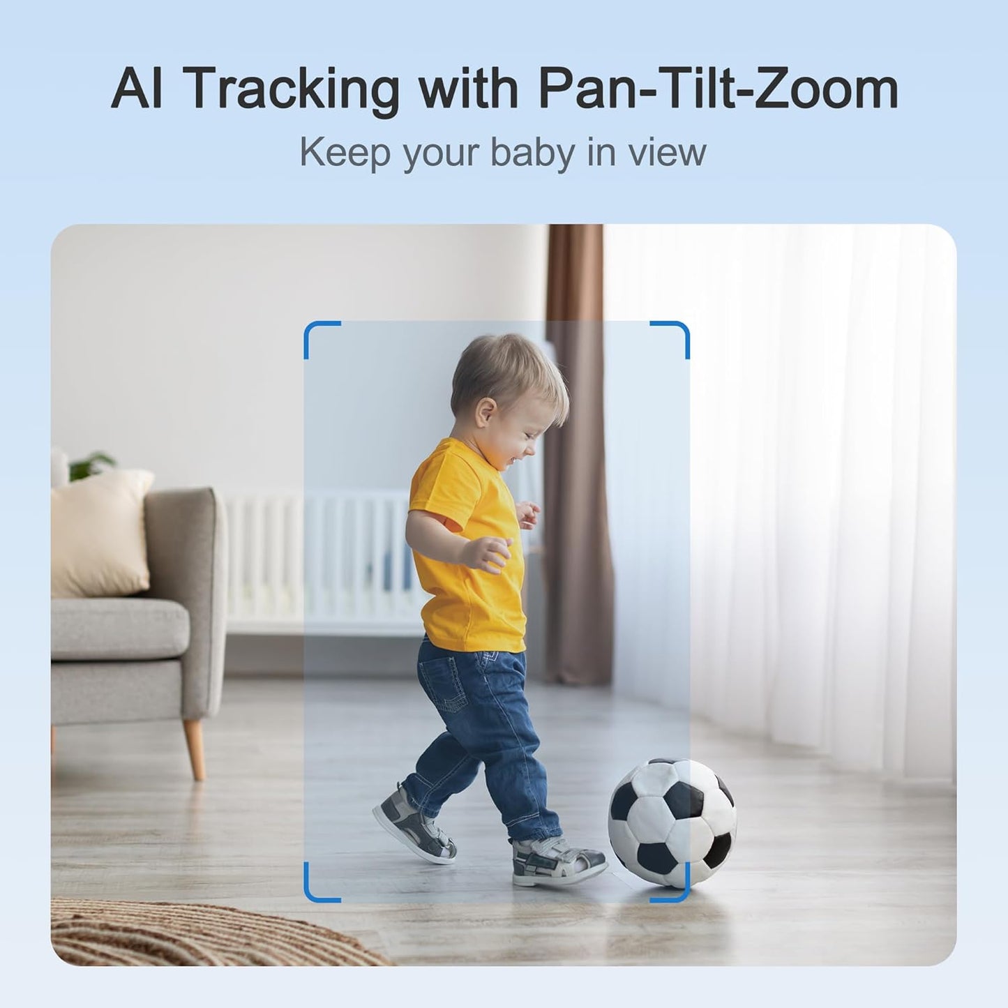 Simsky Smart Baby Monitor with 2×4MP Camera, 6X Optical Quality Zoom, AI Tracking, Intelligence Detection, Pan-Tilt-Zoom, 32GB Local Storage, Add-on Camera Monitor