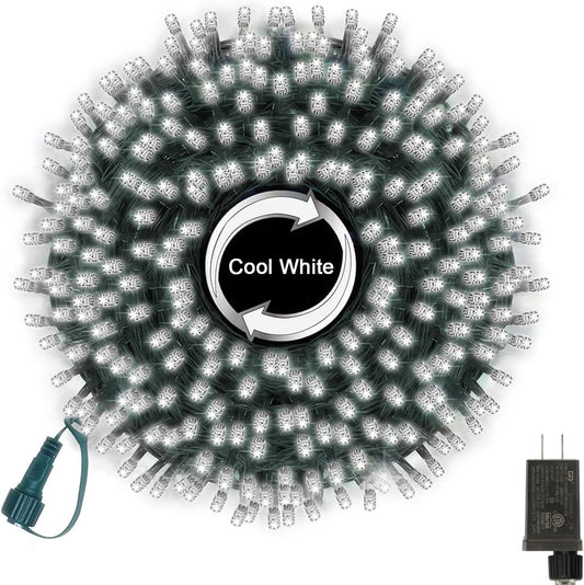 66ft Christmas Decorative Mini Lights,200 LED Green Wire Fairy Starry String Lights Plug in, 11 Lighting Modes, for Indoor Outdoor Xmas Tree Wedding Party Decoration (White)