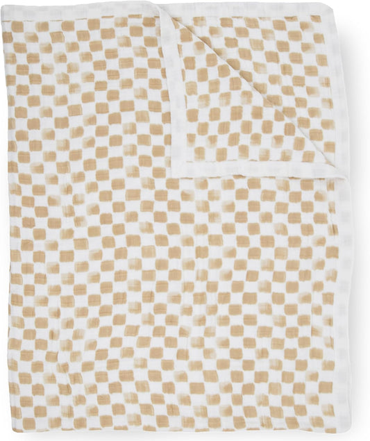 Little Unicorn Premium Quilted Throw | Super Soft, Multi-Layered Muslin XL Blanket| Great for Kids & Families (Adobe Checker)