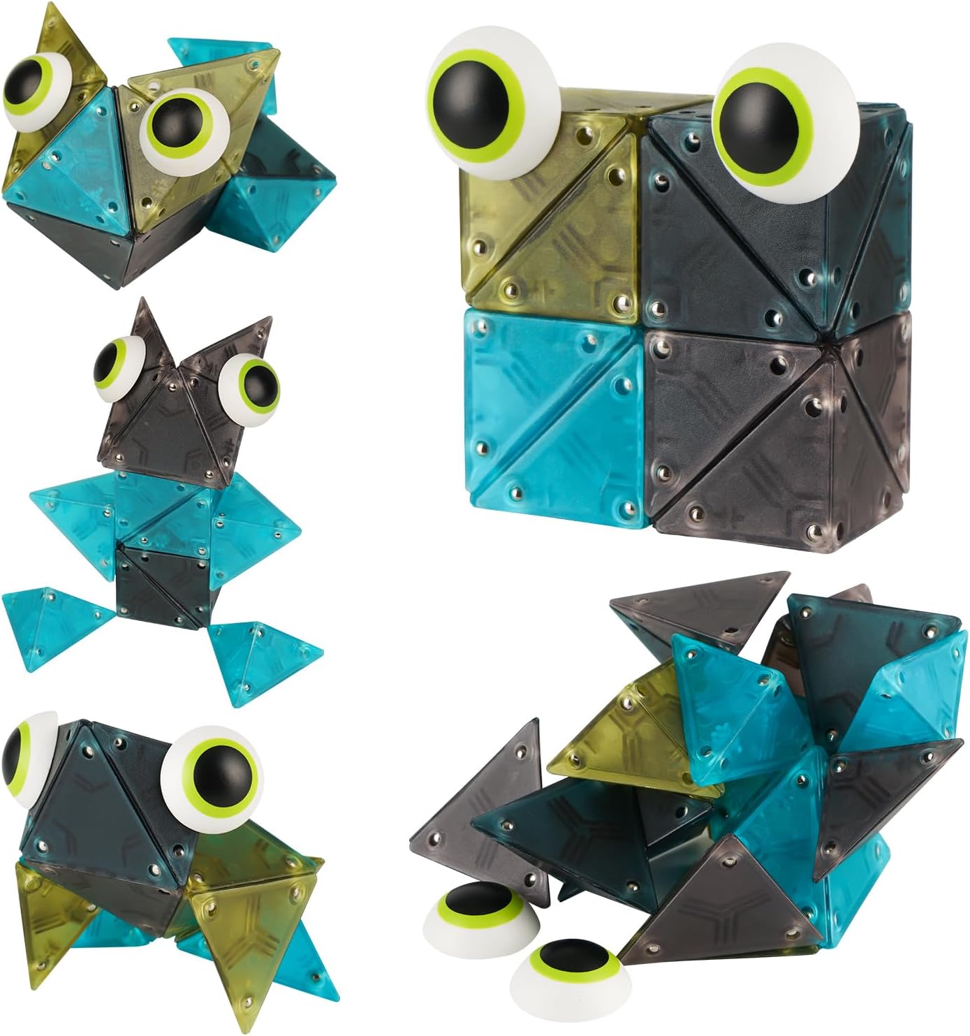 Magnetic Fidget Toys Desk Decor for Stress Relief, 22 Pcs Triangle Puzzle Magnet Fidget Balls Building Blocks for Teens & Adults, Girls, Boys (4 Color)