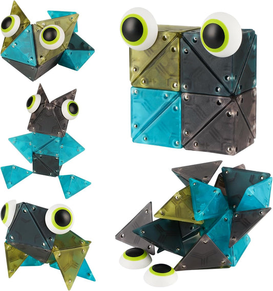 Magnetic Fidget Toys Desk Decor for Stress Relief, 22 Pcs Triangle Puzzle Magnet Fidget Balls Building Blocks for Teens & Adults, Girls, Boys (4 Color)