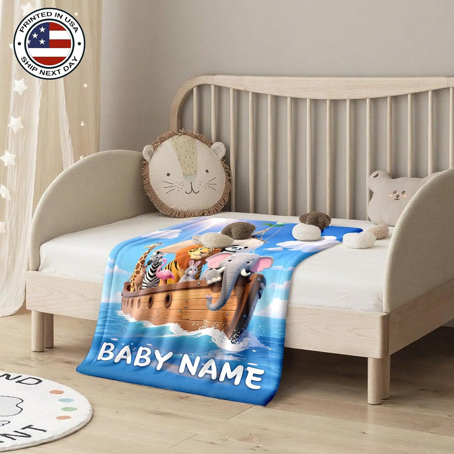 Ship Next Day, Personalized Baby Blanket – Printed in USA, Custom Baby Blanket for Boys & Girls, Baby Blanket with Name, Baby Shower, Easter, Christmas, Birthday Newborn & Toddler Gifts, Baby Gifts