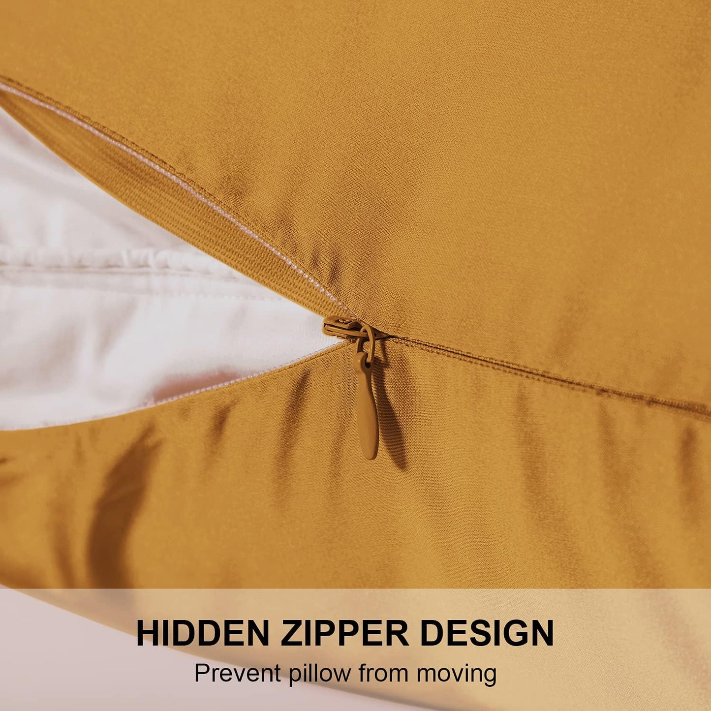 Mulberry Silk Pillowcase for Hair and Skin,King Size Cooling Silk Pillow Case with Hidden Zipper,Allergen Proof Dual Sides Soft Breathable Smooth Silk Pillow Cover for Women(King,Golden)
