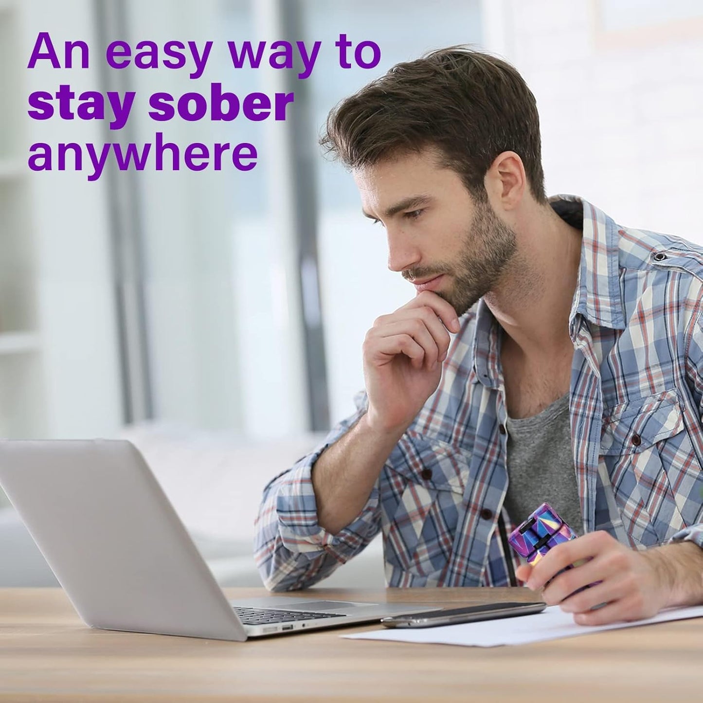 Infinitycube Fidget Toy Stress Relieving Fidgeting Game for Kids and Adults,Cute Pocket-sized Unique Gadget for Anxiety Relief and Kill Time (Mini Blue/Pink)