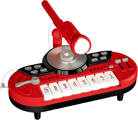 Girls DJ Mixer Piano Toys - Piano for Baby 1 2 3 Years Old 8 Keys Keyboard Learning Musical Instruments for Toddlers 1-3 Birthday Gifts Toy Piano with Microphone