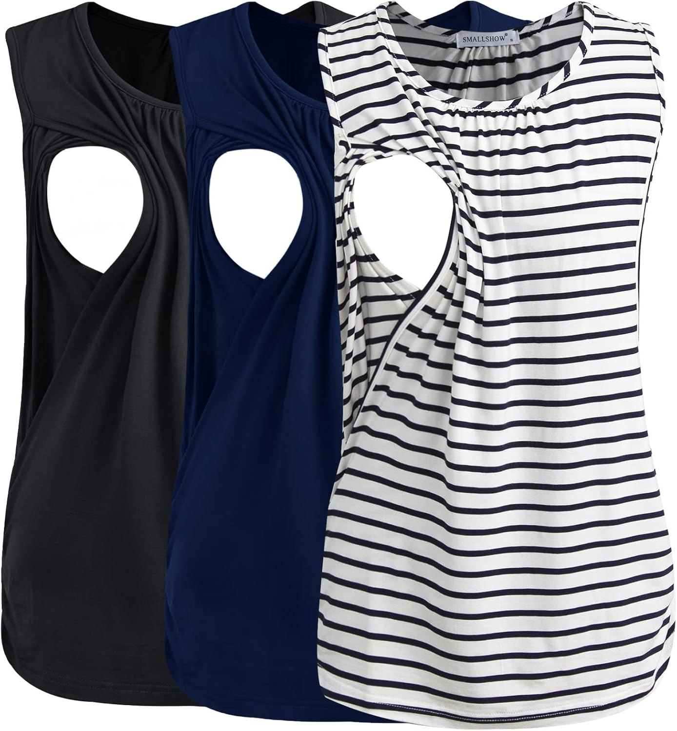 Smallshow Women's Maternity Nursing Tank Tops Breastfeeding Clothes 3-Pack