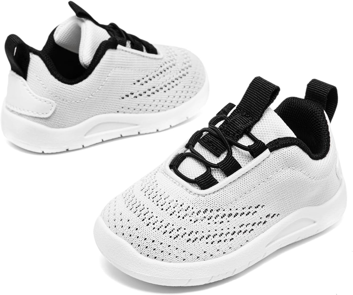 MORENDL Toddler Slip On Sneakers Baby Walking Shoes Non-Slip Breathable Unisex Pink Mesh Lace-Up Athletic Sneakers Infant Running Shoes