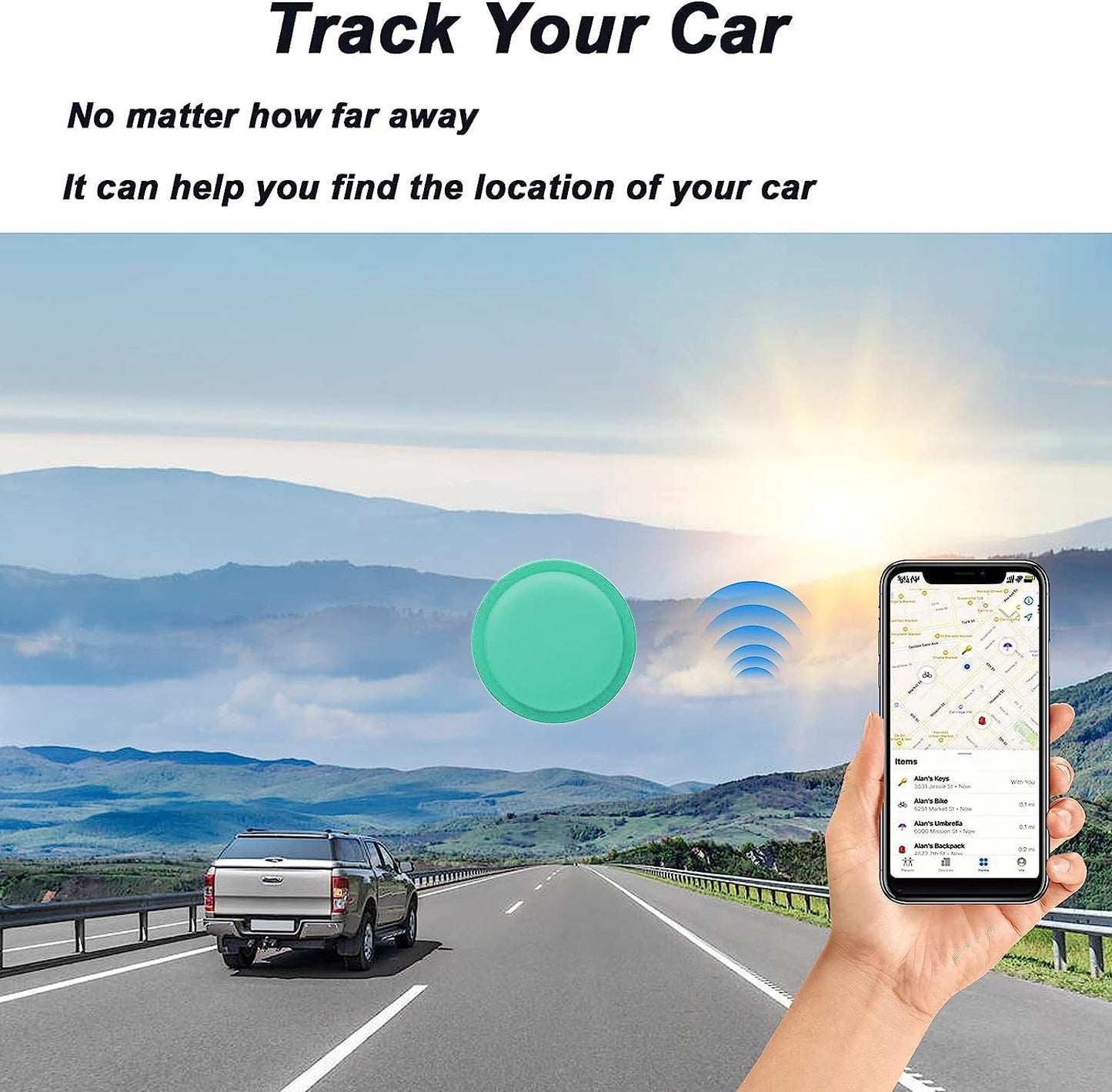 LiZHi Case for Apple Airtag Holder Airtag Case Cover Airtag Sticker Stick on Adhesive Mount Silicone for Tv Remote Car AirTag Phone Case 2 Pack (Mint Green)