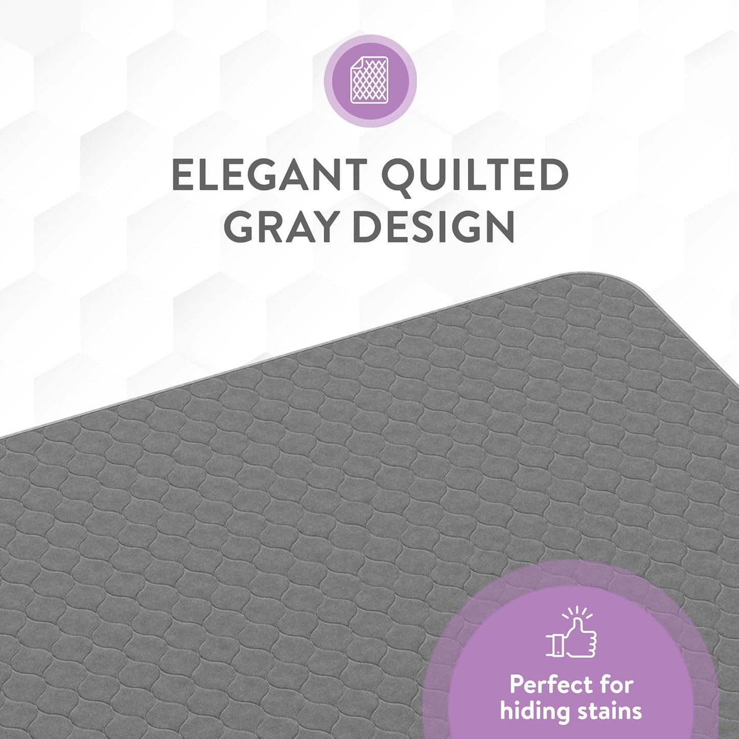 Inspire Underpads | Stain Hiding Gray Reusable Incontinence Bed Pads | Waterproof Mattress Pad | for Adults Babies and Dogs (34 X 52 - 1 Pack)