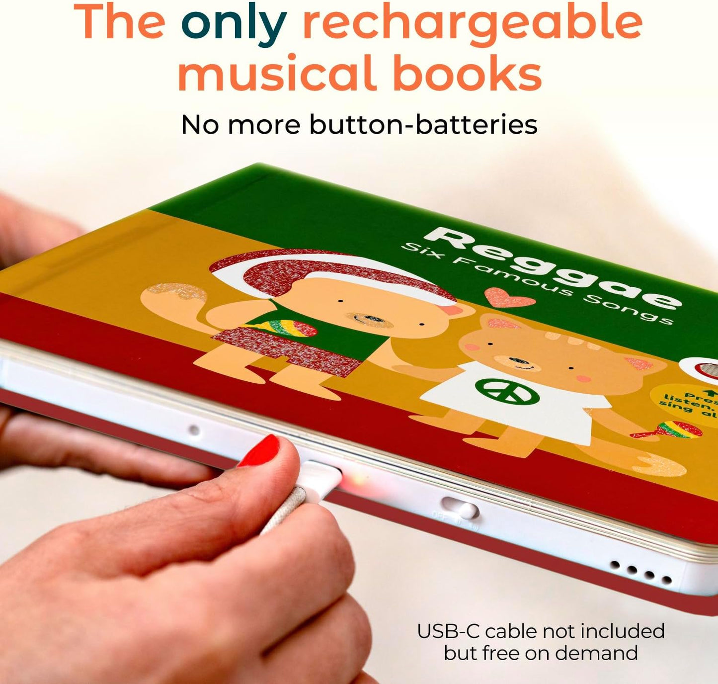 Cali's Books Reggae Musical Book for Toddlers 1-3 with Favorite Bob Marley Songs. Sound Book for Toddlers 1-3 for Kids