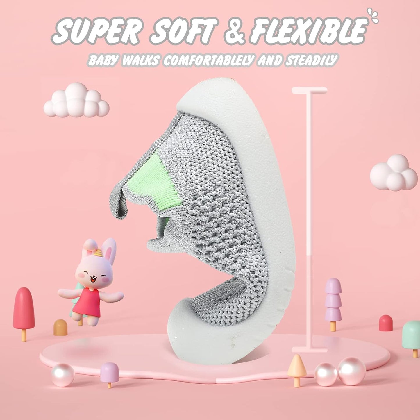 Charrost Toddler Baby Girl Boy First Walking Shoes Checkered Sneakers Sizes 3/4/5/6/7/8T. Soft, Cute,Flexible for First Walkers. Non-Slip, Slip On, Wide Toe Box Indoors Outdoors