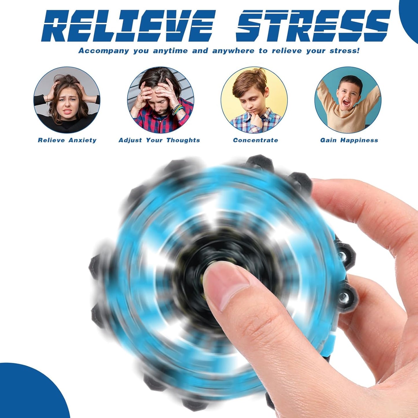 120 Pcs Transformable Fidget Spinners Bulk Robot Sensory Fidget Toys Stress Relief Spinner DIY Deformation Mechanical Gyro Toys Easter Party Favors for ADHD Autism Kids Adults