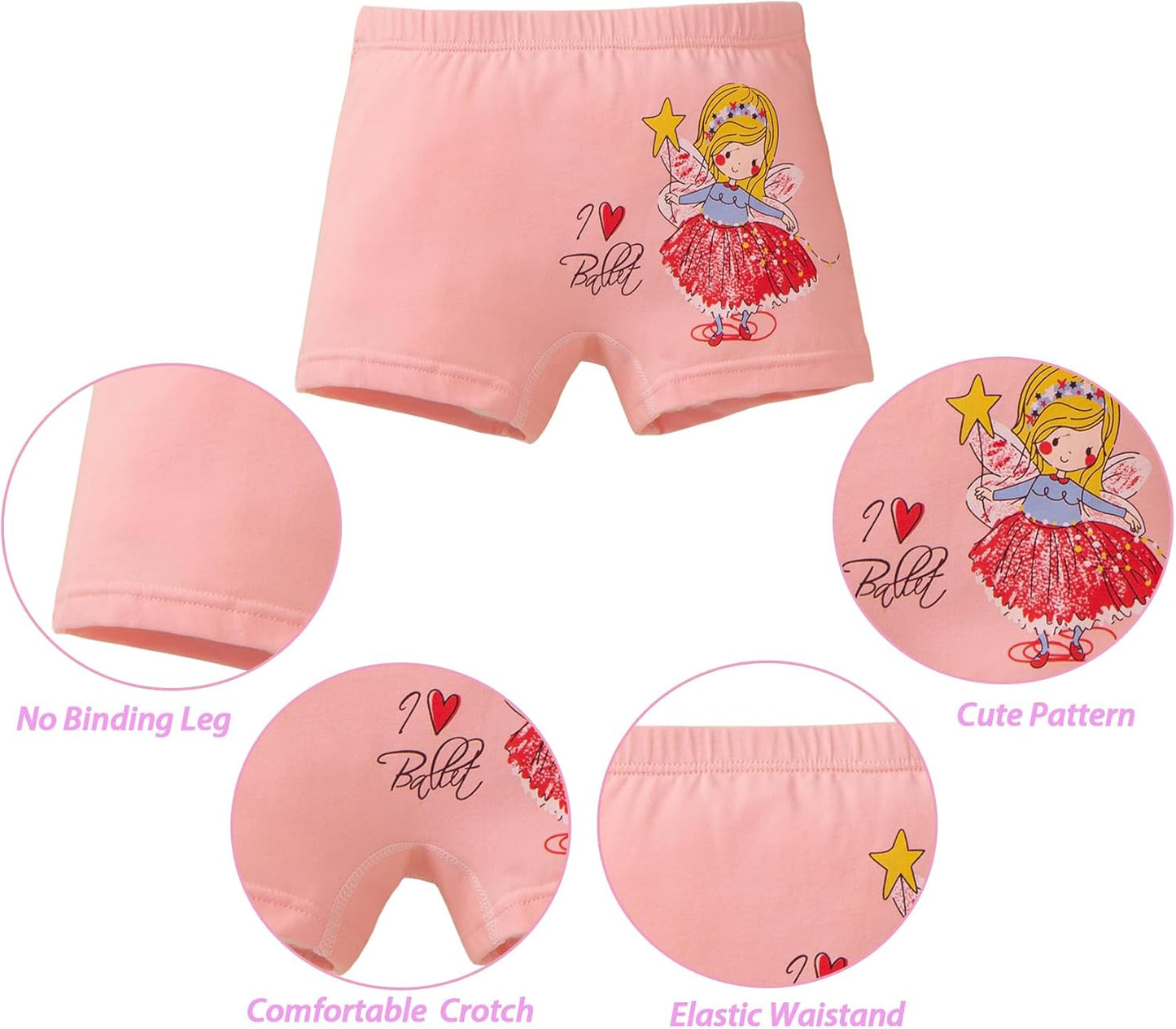 CHUNG Toddler Little Girls Kids Briefs Panties Soft Cotton Boyshort Underwear Pack Big Girl Daily Cute Pattern