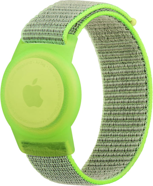 Vancle Kids Wristband for Apple AirTag, Protective Case for Air Tag GPS Tracker Holder with Nylon Bracelet, Adjustable Anti Lost Watch Band for Toddler Baby Children Elders