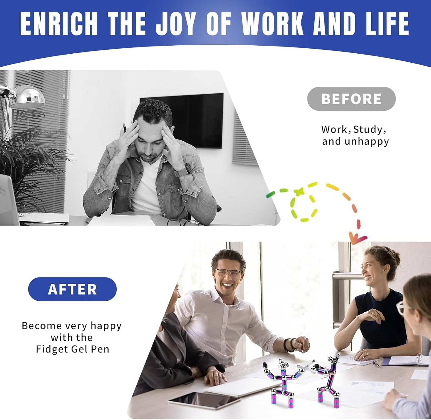 Fidget Pen Men Gifts, Cool Unique for Man, Funny Ideas Magnetic Birthday Presents for Teen Boy, Novelty Gadgets Presents for Adults Male Fathers Day Dad