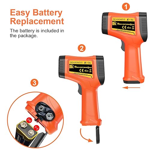 -58°F to 2732°F Digital Infrared Thermometer Gun, 50:1 Distance Ratio Laser Temperature Gun with MAX/MIN/AVG Measure and Alarm, Heat IR Temp Gun for Cooking, Griddle, HVAC, Industrial Forging