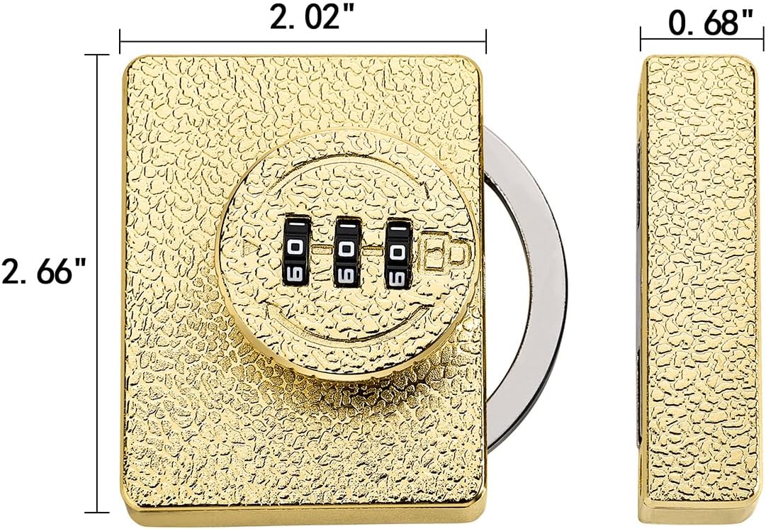 Gold Cabinet Lock,3 Digit Password Keyless,Anti Pry Mechanical Password Lock,Protect Privacy,for Drawer,Cabinets,Locker, Closet,Windows,Sliding Door,Bathroom,and Garden