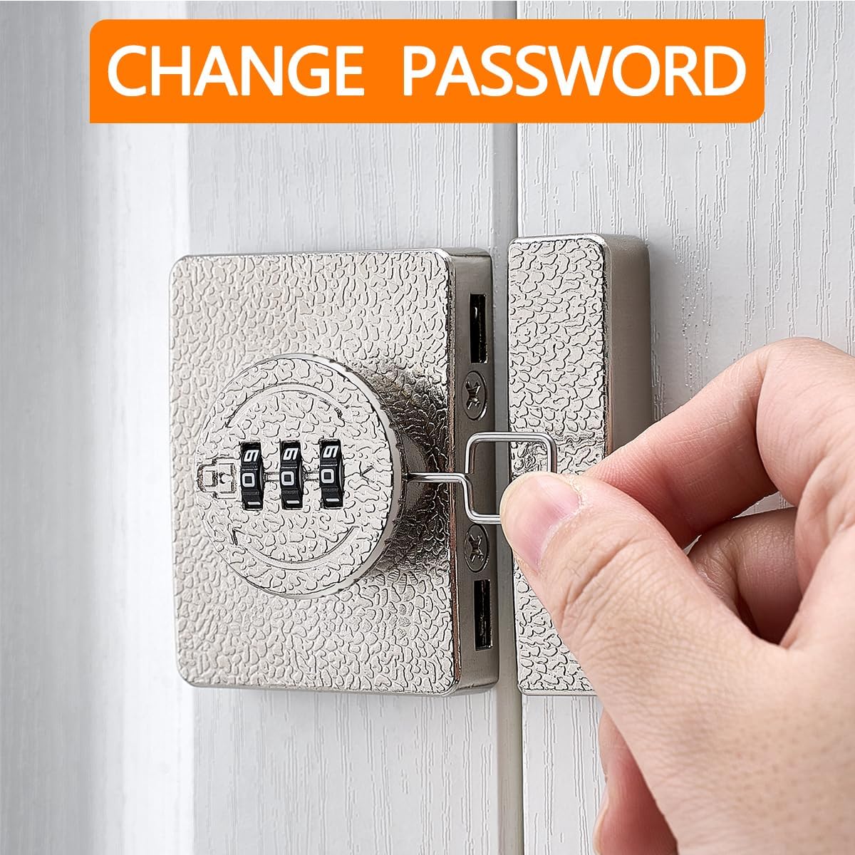 Silvery Cabinet Lock,3 Digit Password Keyless,Anti Pry Mechanical Password Lock,Protect Privacy,for Drawer,Cabinets,Locker, Closet,Windows,Sliding Door,Bathroom,and Garden