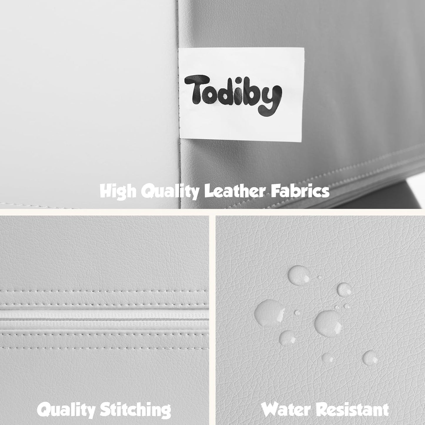 4-Piece Soft PU Leather Toddlers Climbing Toys, Baby Foam Climbing Blocks for Toddlers 3, Indoor Climb and Crawl Activity Play Set, Foam Play Gym Climbing Structures (Black and White)