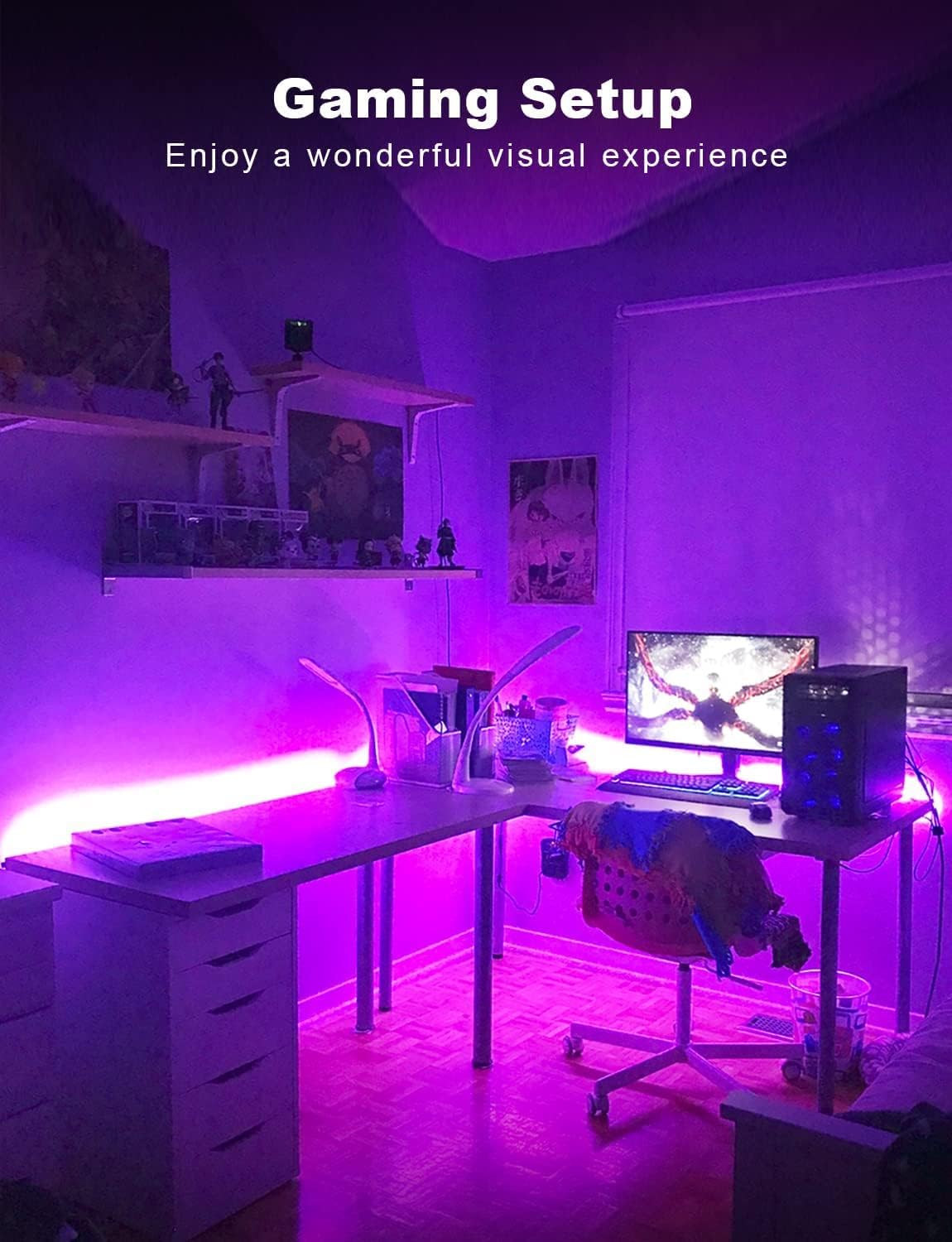 DAYBETTER Smart RGB Led Strip Lights, 200ft Led Lights for Bedroom with App Control, Multicolor Changing Led Light Strips Apply for Home Decor, Living Room, Kitchen, Home Party Decoration