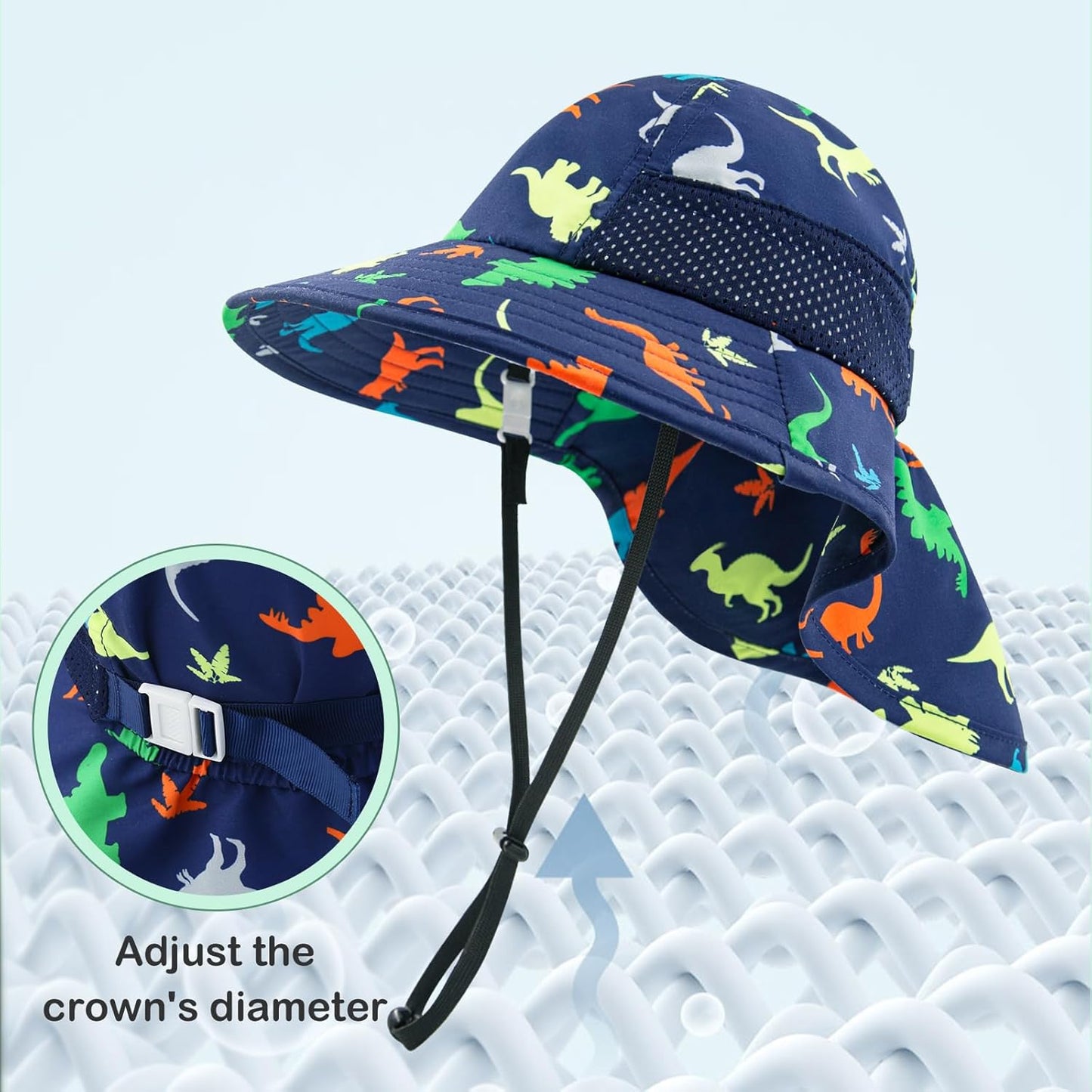 XIAOHAWANG Girls Sun Hat Baby Beach Hats Boys UPF 50+ Kids Summer Protection Cap Toddler Breathable Caps Wide Brim Neck Flap