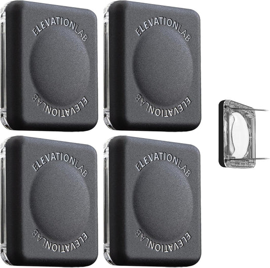Elevation Lab TagVault™ AirTag Dual Pin Discreet (4 Pack) - The Secure AirTag Pin Mount | Low-Profile, Dual Safety Pins | for Luggage, Bags or Jackets, Black