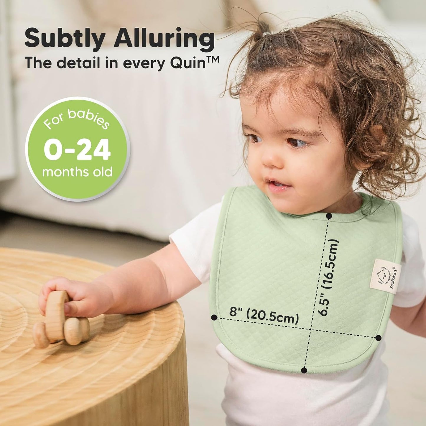 8-Pack Organic Baby Bibs for Girls, Boys - Quilted Cotton Cloth Baby Drool Bibs for Drooling and Teething Toddler, Newborn, Infant, Soft & Super Absorbent (Muted Pastel)