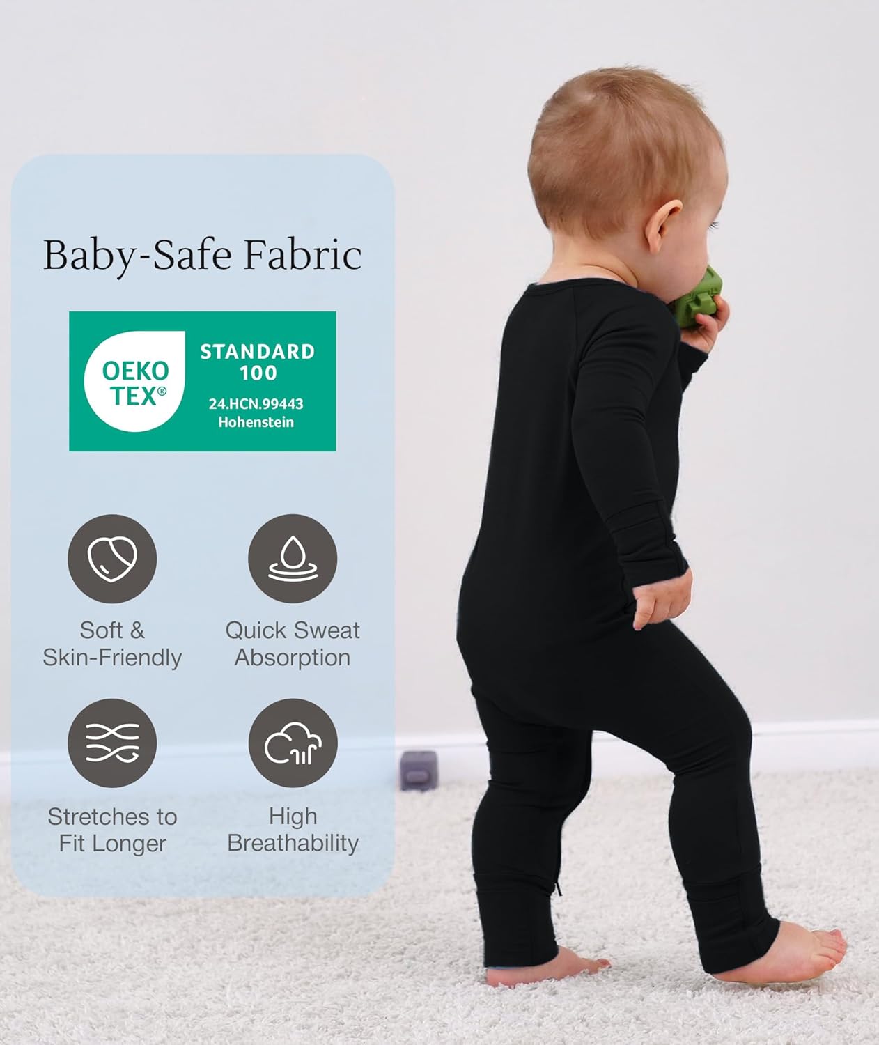 Baby One-Piece Romper Footless Bamboo Viscose Pajamas Sleepers for Baby Boys and Girls