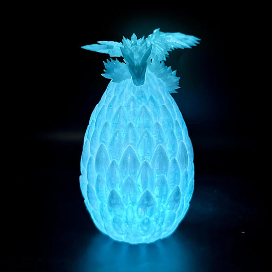 Upgraded 3D Printed Flying Dragon in Egg - Surprise Egg with Flexible Winged Dragon Inside, Mystery Beautiful Fidget Toy, Birthday Gift, Desk Figure Decor (Glow in The Dark)