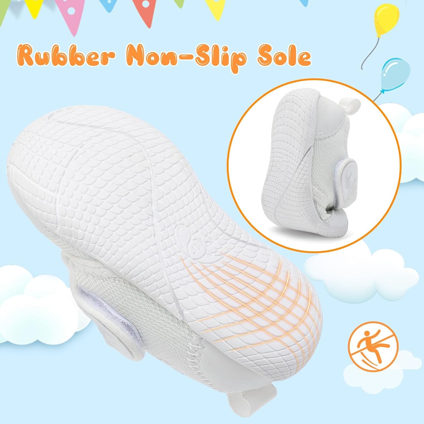 FEETCITY Baby First Walking Shoes Boys Girls Infant Sneakers Crib Shoes Breathable Lightweight Slip On Shoes