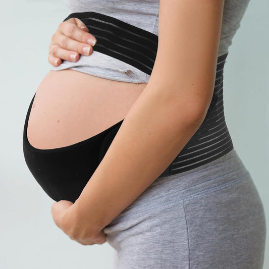 Pregnancy Belly Band, Breathable Belly Support Brace, Pregnancy Support Belt, Lightweight Abdominal Binder, for Abdomen, Black, XX-Large, 1 Set