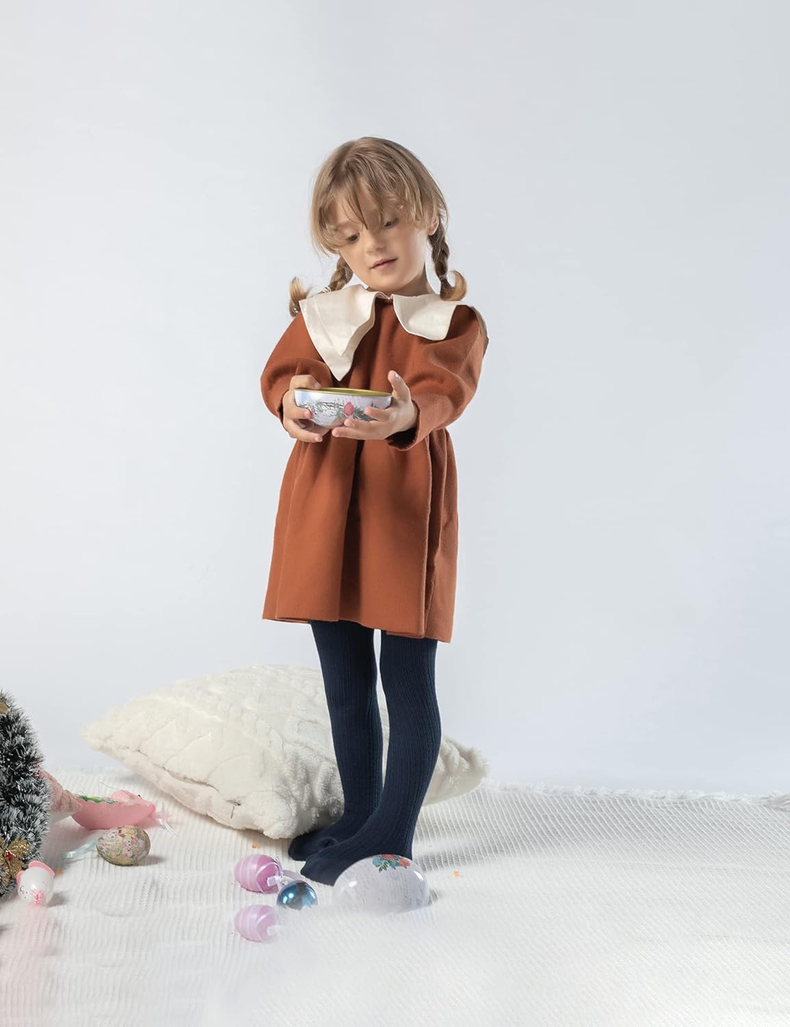 Petrass Baby Girls Cable Knitted Tights Infant Full-Footed Seamless Cotton Tights New-born Girls Seamless Leggings 3/4/5/6