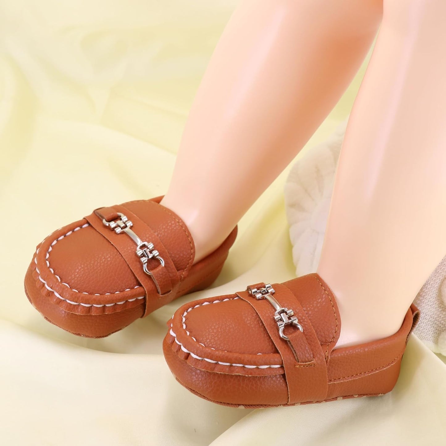 LONSOEN Baby Girls Boys Loafers Prewalker Dress Crib Shoes