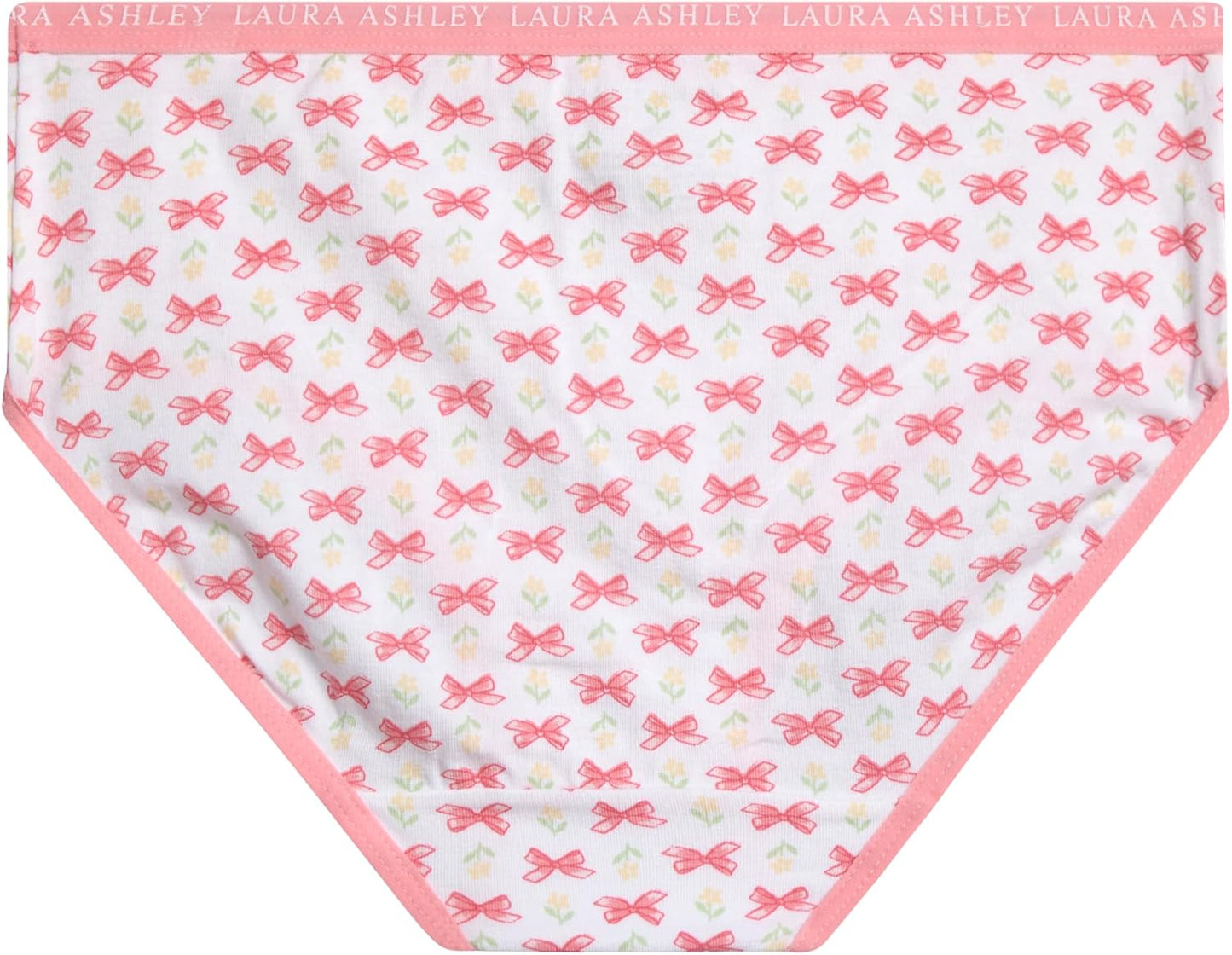 Laura Ashley Girls Underwear - 5 Pack Soft Stretch Breathable Panties for Girls - Lightweight Cotton Panties (Size: 4-12)