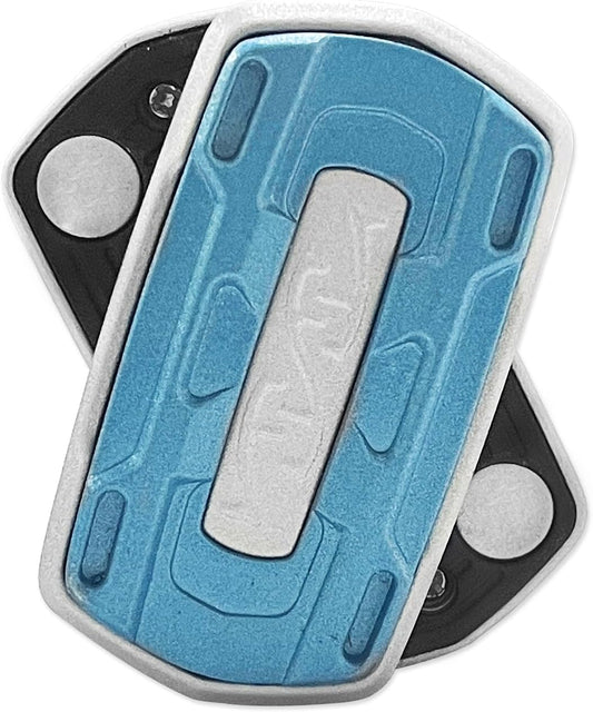 Sound Range Fidget Slider, Infinite Range Finger Spin Top Decompression Toy Adult Metal Fidget Toys Magnetic Coin EDC Gear Haptic (Blue)