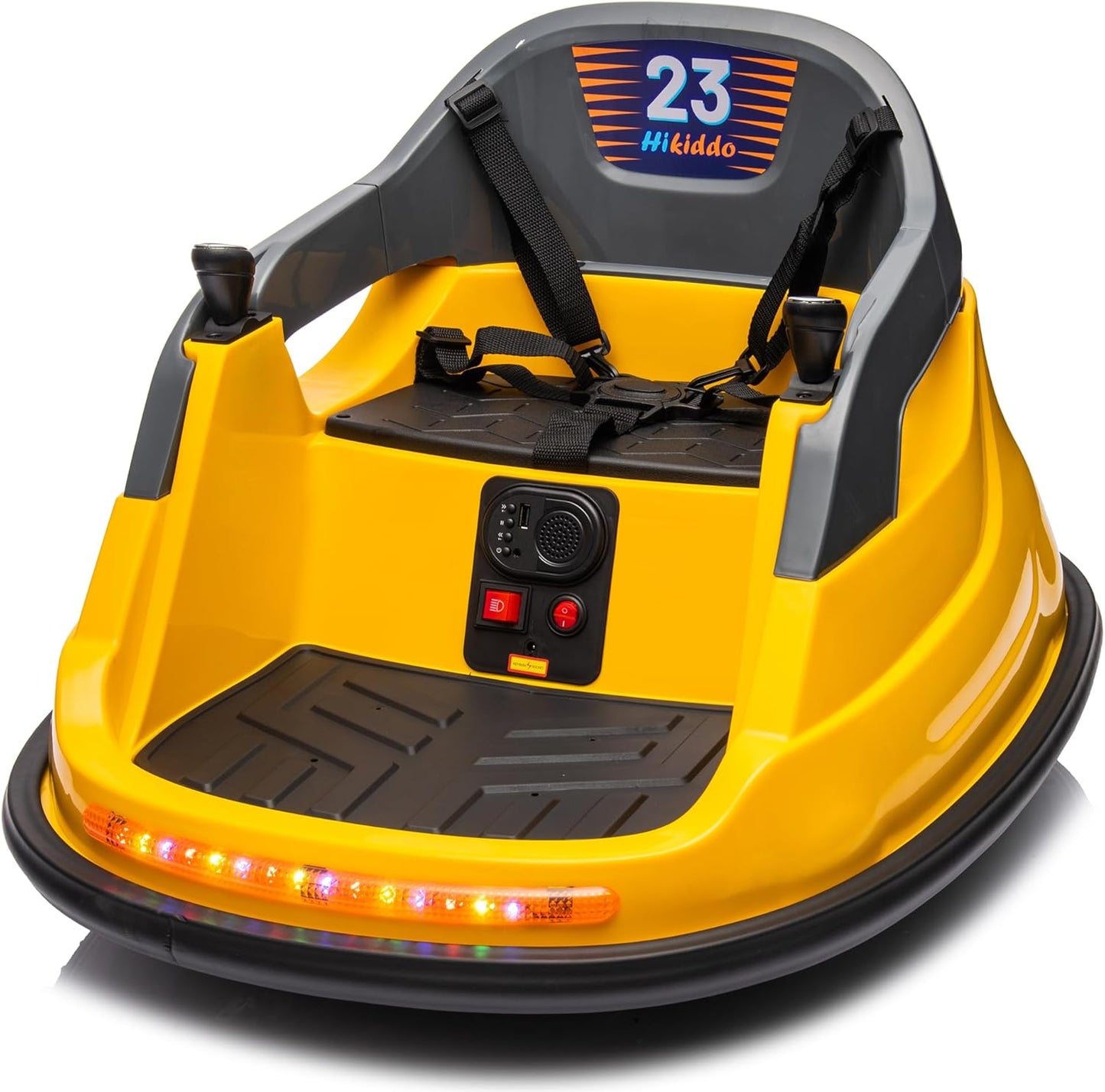 Baby Bumper Car, 6V Electric Kids Bumper Car for Toddlers with Remote Control, Bluetooth - Yellow
