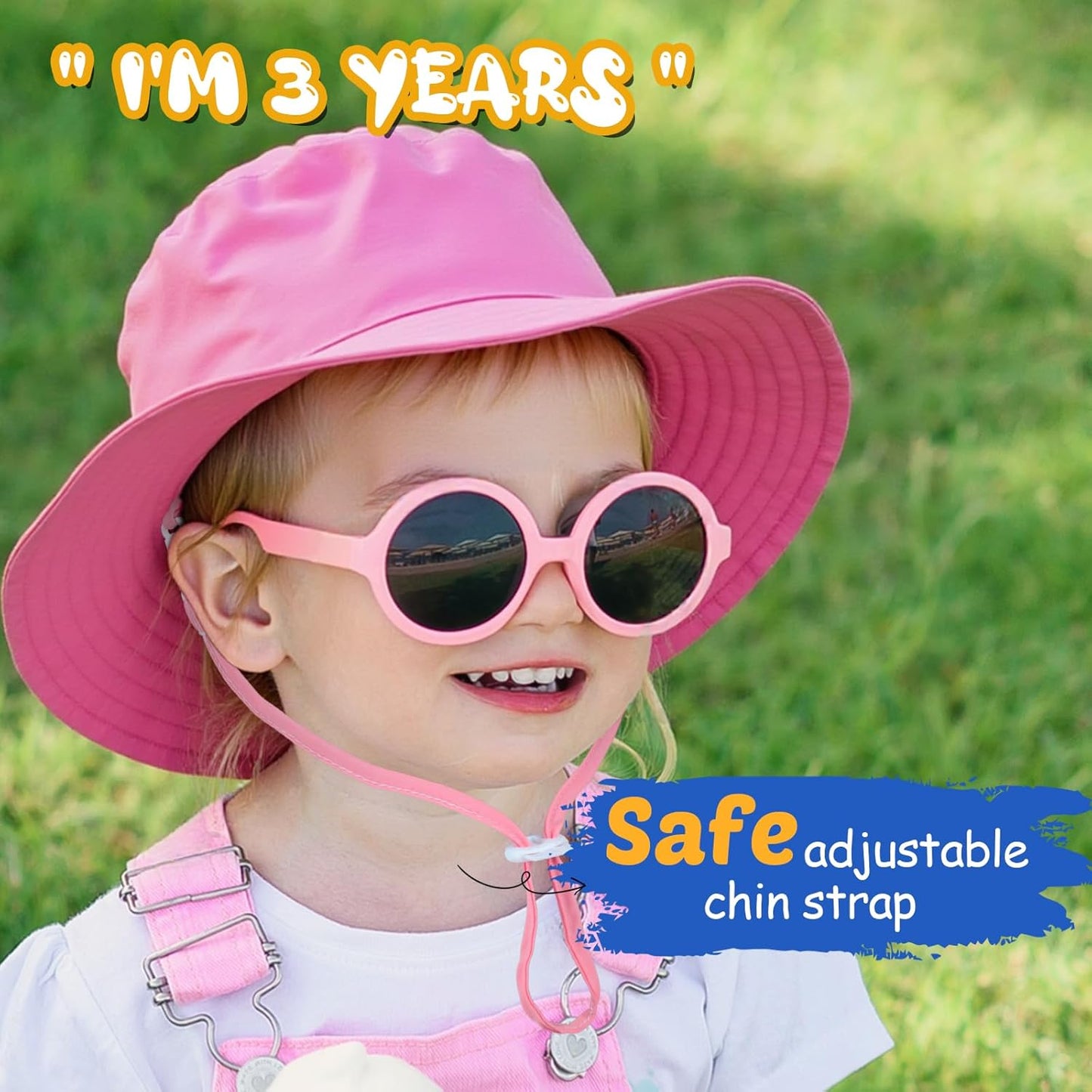 Baby Sun Hat Kids Summer UPF 50+ Toddler Bucket Hat Wide Brim Adjustable Beach Hats for Boys Girls Age 0-6 Years