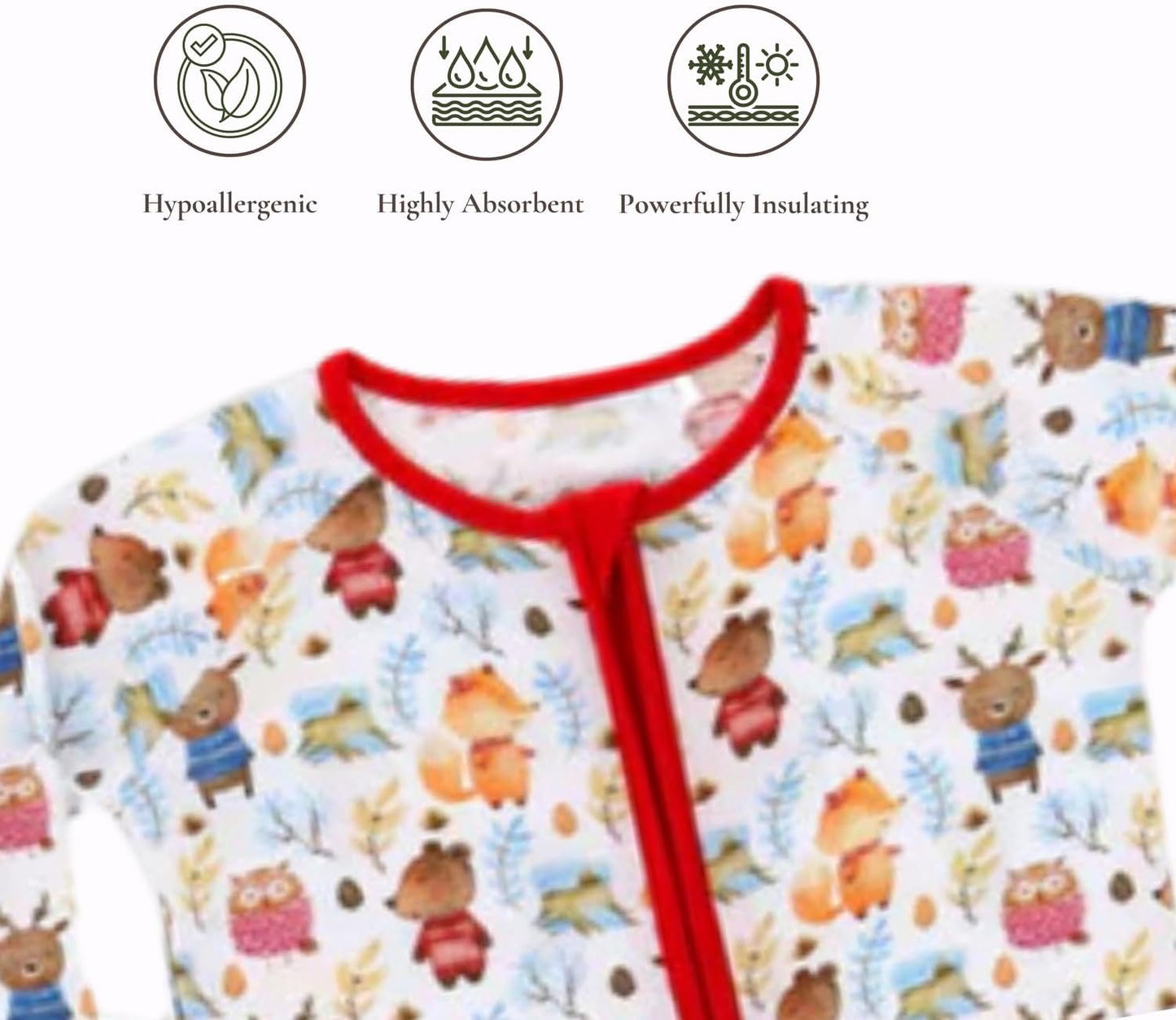 Baby Romper Long Sleeves for 3-24 Month Boys & Girls | 95% Bamboo Viscose Baby Rompers Two-Way Zipper Onesie