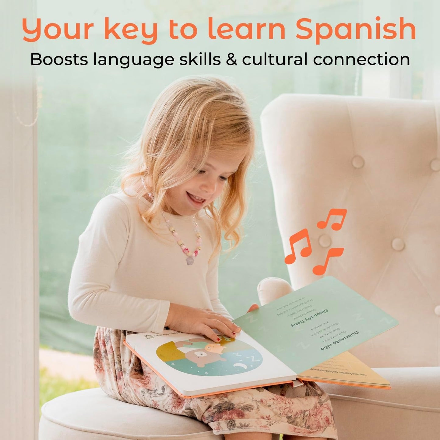 Cali's Books Spanish Book for Toddlers 1-3 - Musical Books for Kids, Interactive Baby Sound Book, Educational Song Learning Toys, Bilingual Music Toy for Babies, Libros para ninos en Espanol