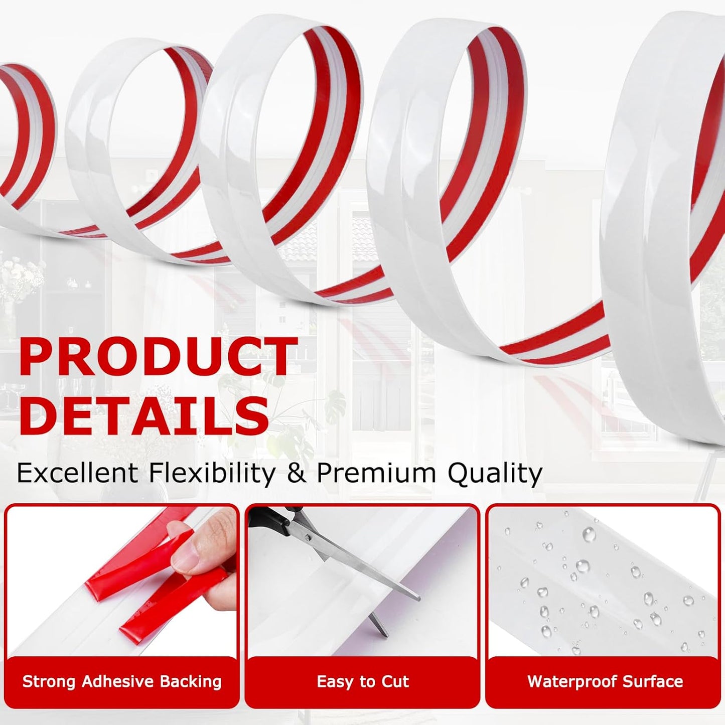 Flexible Wall Corner Protector Moulding Trim Peel and Stick Wall Corner Guards Edge Protector Self Adhesive Molding Trim Strip for Edge Ceiling (White, 1.6 in x 10 Ft)