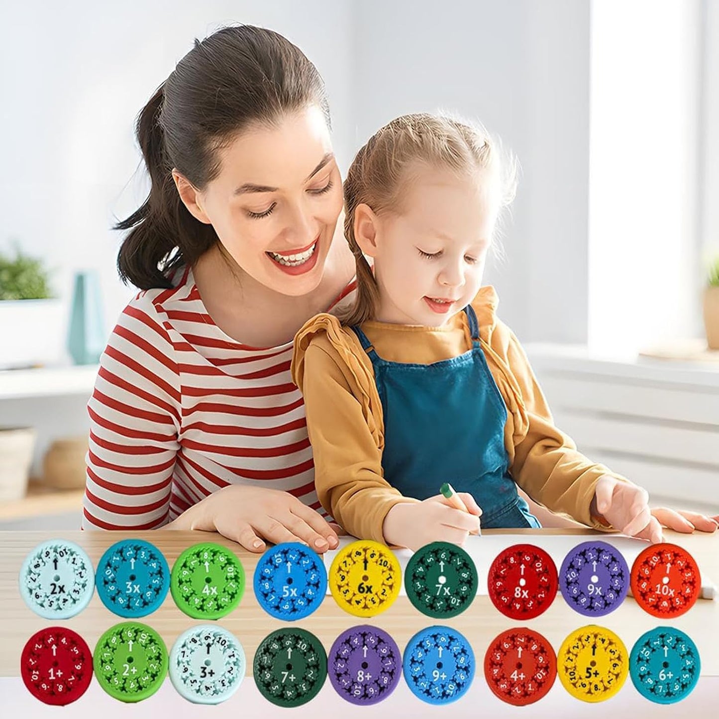 18 Pack Math Fidget Spinner，Numbers Addition & Subtraction Fidget Spinner,Math Addition Game for Kids 3+，Division & Multiplication Learning Fidget， Math Game for Home School Classroom