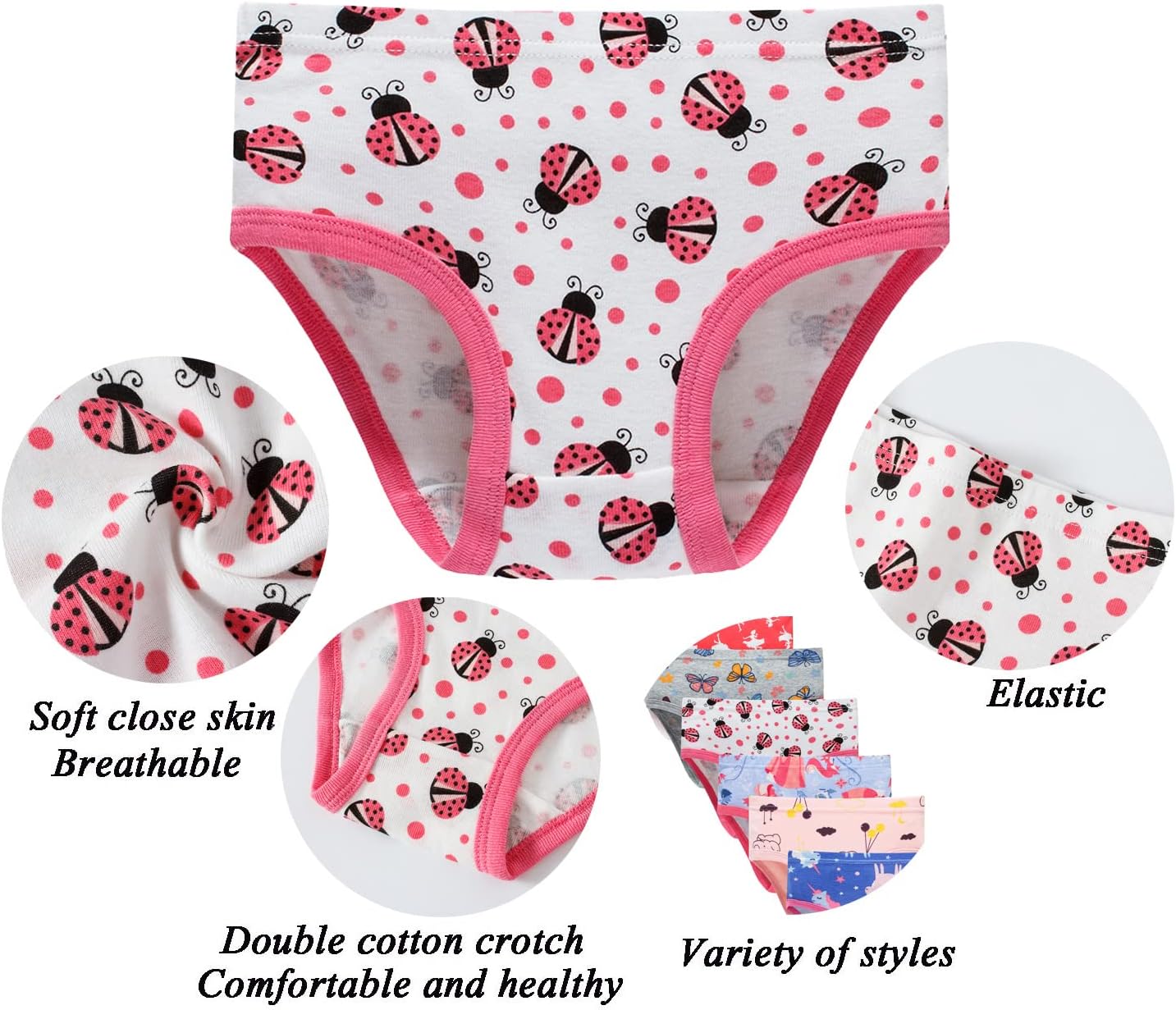 Boboking Soft Cotton Underwear Toddler Girls'Briefs Soft Undies
