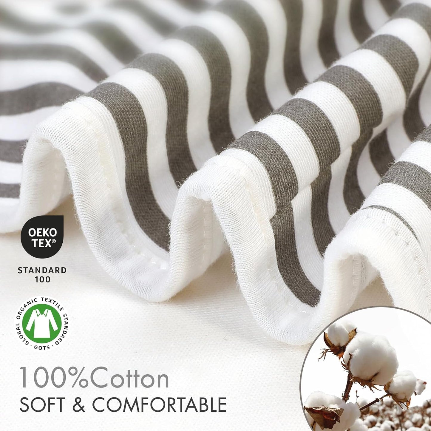 GLLQUEN BABY Swaddle Blankets for Baby Boy Girl, 3-6 Months, Gray Elephant Star & Stripe, 3 Pack Wrap Set, Newborn Adjustable Swaddles Sleep Sack,(Medium/Large)