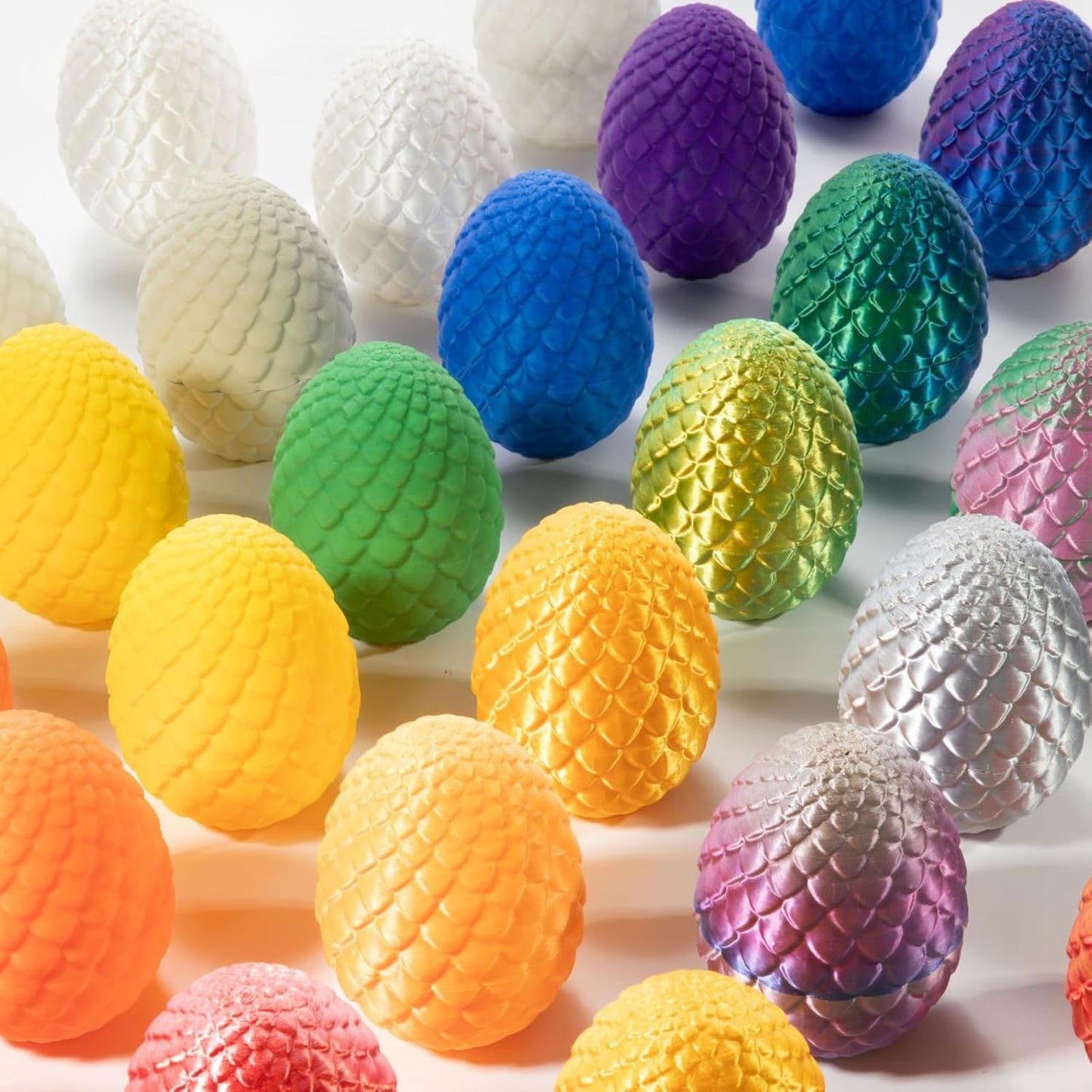 STONESTAR 3D Printed Dragon Fidget Toys, Full Articulated Dragon Crystal Dragon in Egg, Home Office Executive Desk Toys, 11" Dragon with 5" Egg (Silk Gold)