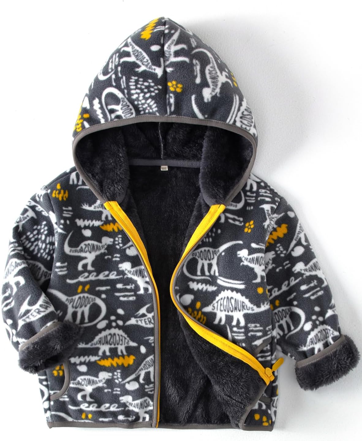 Toddler Printed Polar Fleece hooded Jacket Baby Boys Girls Kids Winter Warm Spring Autumn Outerwear Soft Lightweight