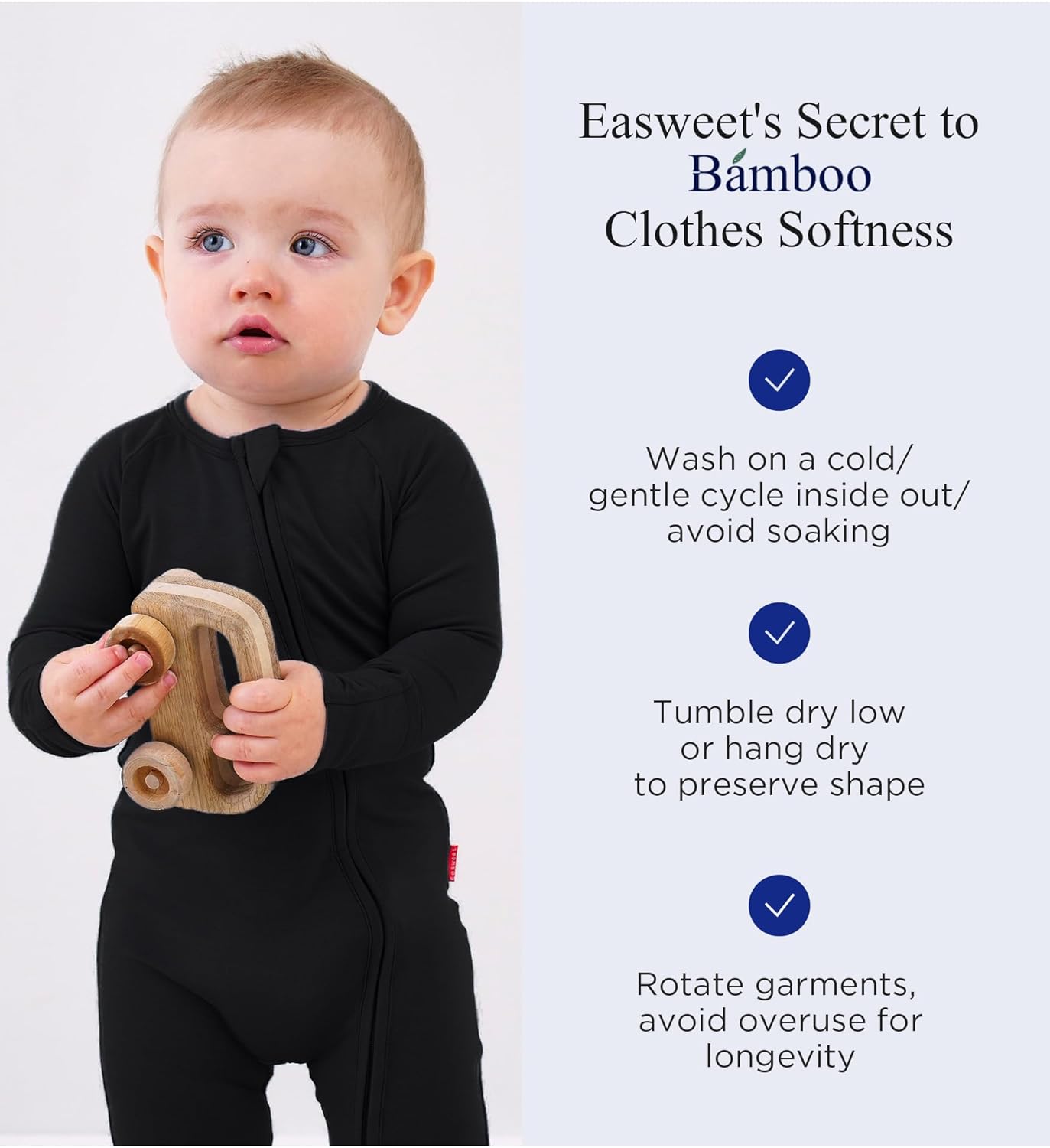 Baby One-Piece Romper Footless Bamboo Viscose Pajamas Sleepers for Baby Boys and Girls