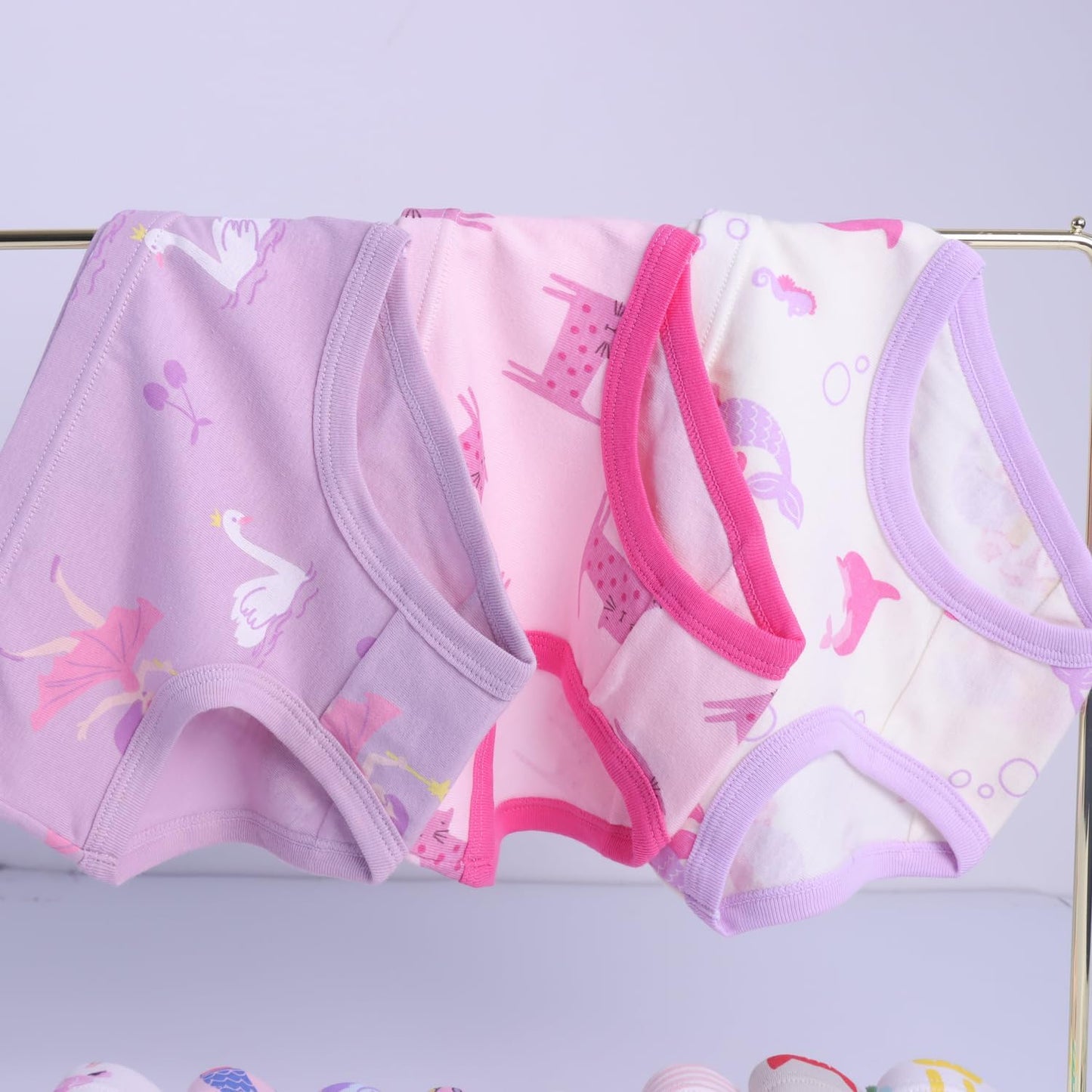 Finihen Girls Cotton Underwear Toddler Girls Panties Kids Briefs Multipacks.